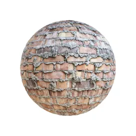 Old brick wall with cement 